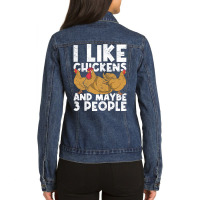 Funny Farming Chicken Lover Farmer Farm Animals Chicken Stars Ladies Denim Jacket | Artistshot