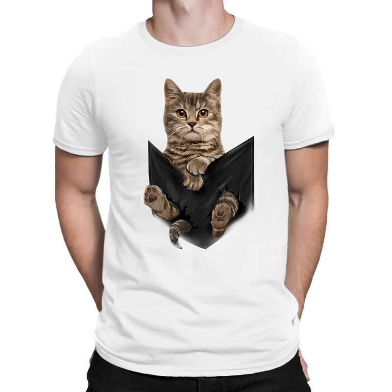 Brown Cat Sits In Pocket  Cats Tee  Gifts T-shirt | Artistshot