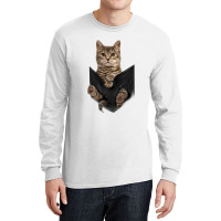 Brown Cat Sits In Pocket  Cats Tee  Gifts Long Sleeve Shirts | Artistshot