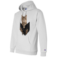 Brown Cat Sits In Pocket  Cats Tee  Gifts Champion Hoodie | Artistshot