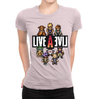 Live A Live™   Time Period Heroes (pixel Art) Ladies Fitted T-shirt | Artistshot