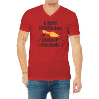 Rubber Chicken Enthusiast Loud Scream Yellow Red V-neck Tee | Artistshot