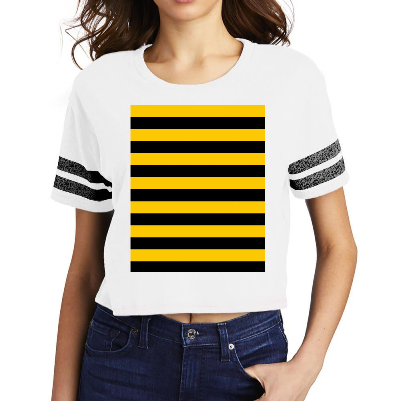 Black And Yellow Stripes Scorecard Crop Tee by urbinfarayii | Artistshot