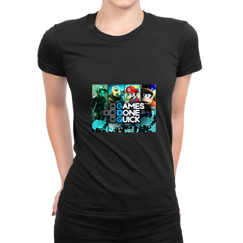 Games Done Quick  Combined Art Ladies Fitted T-Shirt by JeffreyAlanSwanson | Artistshot