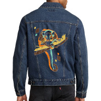 Vintage Retro Opossum Pop Art Ringtail Possum Basic Graphic Long Men Denim Jacket | Artistshot