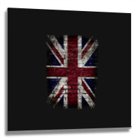 Grunge Uk Flag Great Britain Punk Style Distressed Wall Classic Metal Print Square | Artistshot