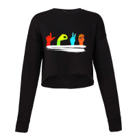 Love Spelled In American Sign Language Valentine's Cropped Sweater | Artistshot