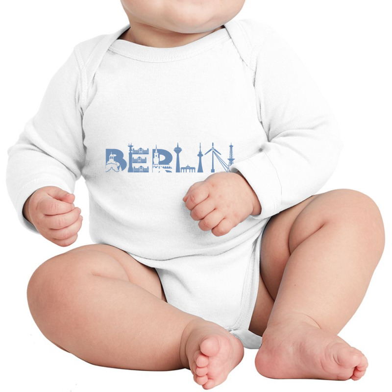 Limited Edition Berlin Skyline Landmarks Silhouette Long Sleeve Baby Bodysuit | Artistshot