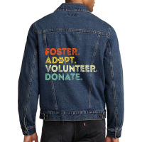 Foster Adopt Sponsor Donate Educate Animals Rescued Dog Cat Long Sleev Men Denim Jacket | Artistshot