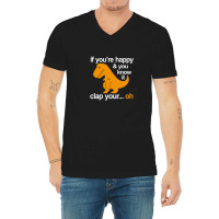 T-rex Clap Your Hands V-neck Tee | Artistshot