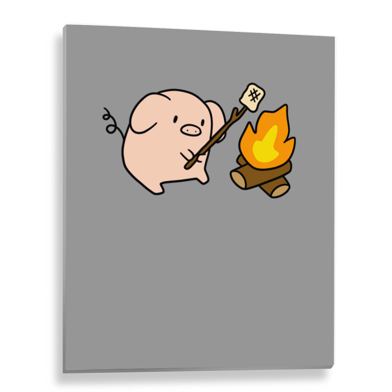 Campfire Pig Metal Print Vertical | Artistshot