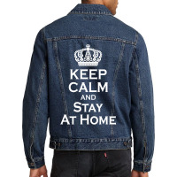 Keep Calm And Stay At Home (2) Men Denim Jacket | Artistshot