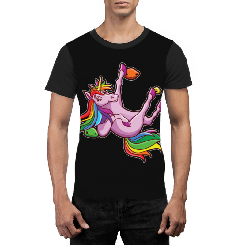 Funny Unicorn Rock Climbing Bouldering Rainbow Graphic T-shirt | Artistshot