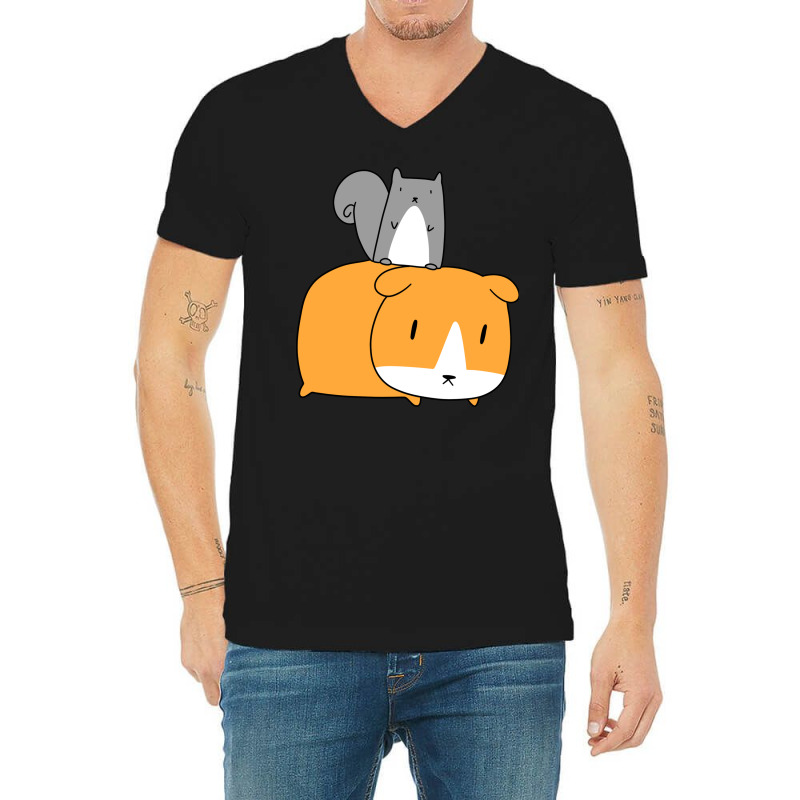 Squirrel And Guinea Pig V-neck Tee | Artistshot