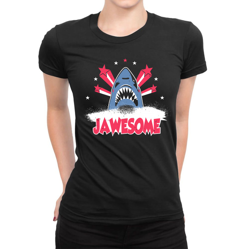 Totally Jawsome Ladies Fitted T-Shirt by tribebol | Artistshot