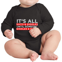 It's All Shits And Giggles Adult Humor Friend Poo Long Sleeve Baby Bodysuit | Artistshot