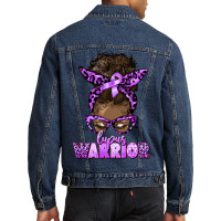 Lupus Warrior Afro Messy Bun Men Denim Jacket | Artistshot