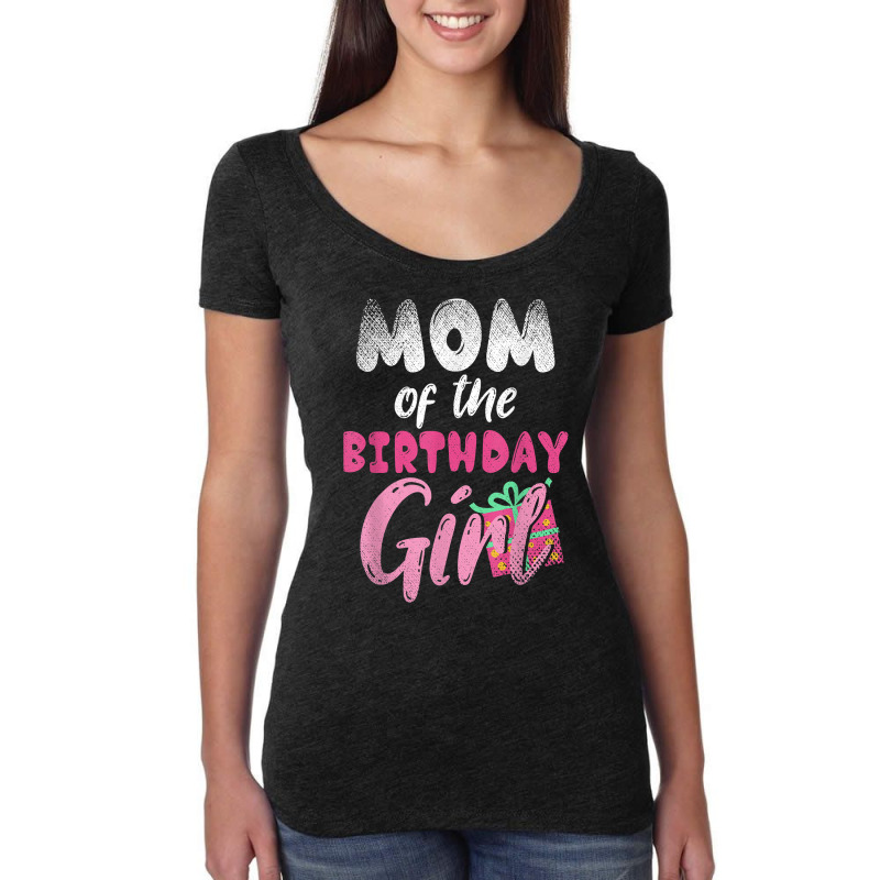 Family Parents Mom Of The Birthday Girl Mommy T Shirt Women's Triblend Scoop T-shirt by tamkyfashions | Artistshot