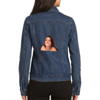 Lip Bite Meme Ladies Denim Jacket | Artistshot