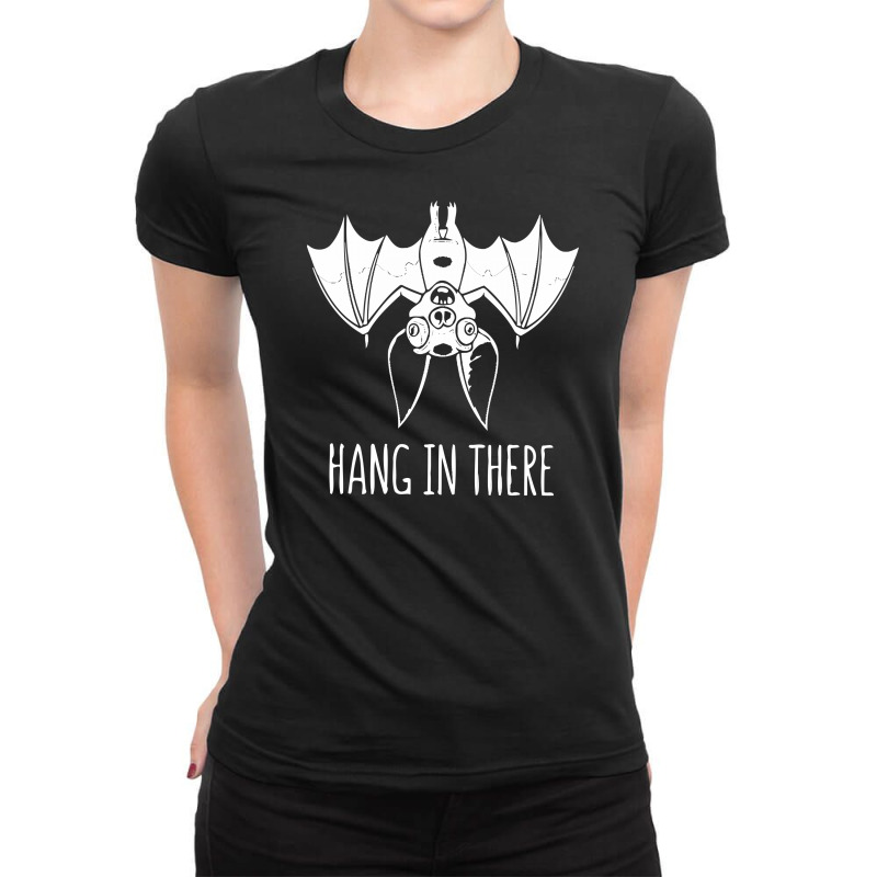 Hang In There Wacky Vampire Bat Ladies Fitted T-Shirt by Anis4 | Artistshot