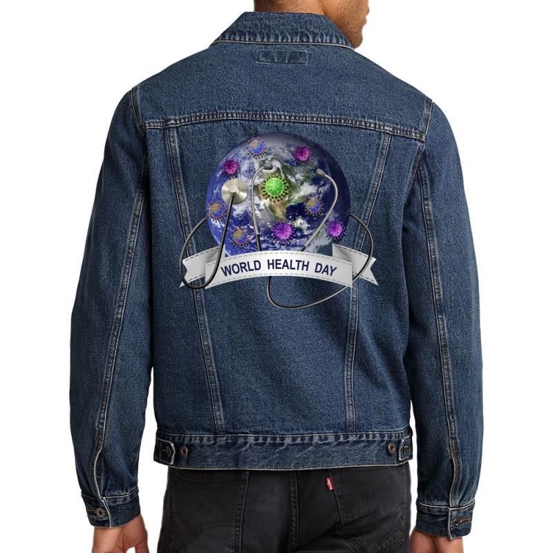 World Health Day Men Denim Jacket by Gurkan | Artistshot