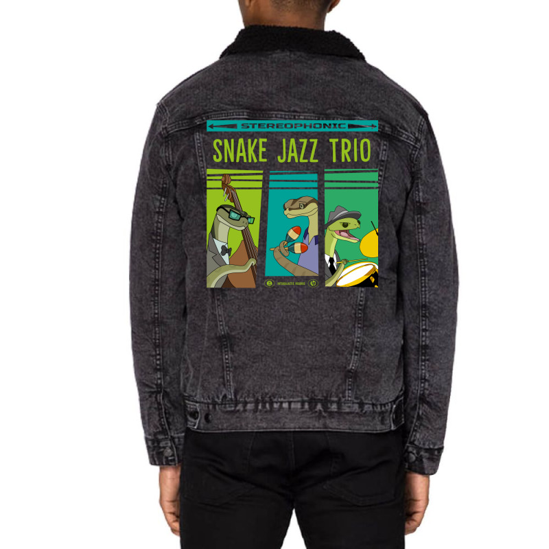 Snake Jazz Trio Vinyl Unisex Sherpa-Lined Denim Jacket by zogoehawan | Artistshot