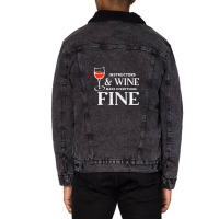 Instructors And Wine Make Everything Fine  Instructor Unisex Sherpa-lined Denim Jacket | Artistshot