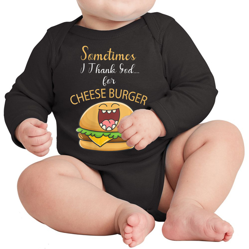 Womens Cheeseburger French Fry & Hamburger Lovers Food Thankful Vneck Long Sleeve Baby Bodysuit by thanhtran | Artistshot