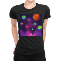 Planet Space Solar System Art Ladies Fitted T-shirt | Artistshot