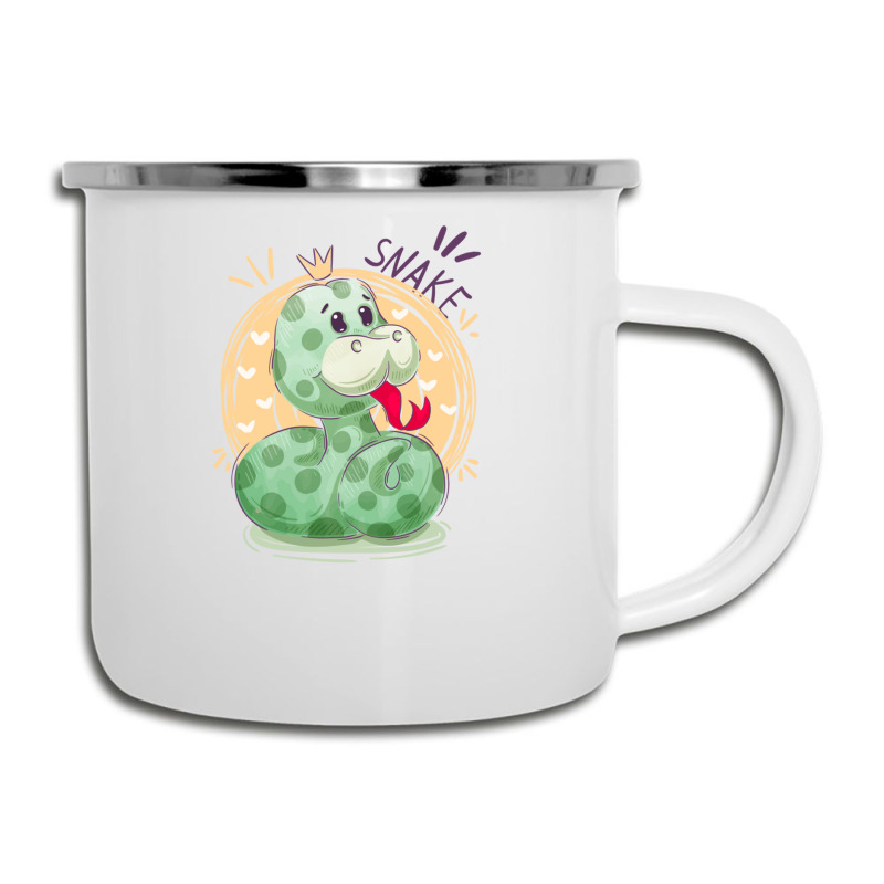 Cute Snake King With Flying Hearts Cartoon Camper Cup | Artistshot