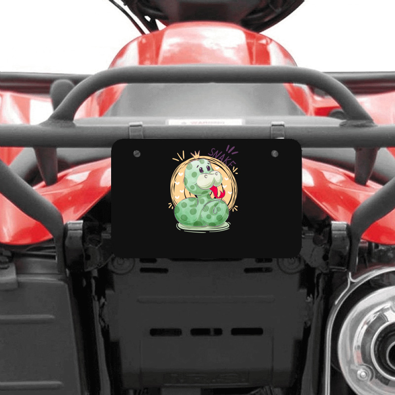 Cute Snake King With Flying Hearts Cartoon Atv License Plate | Artistshot