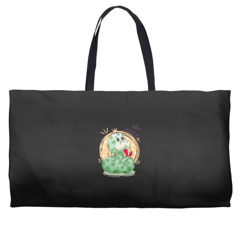 Cute Snake King With Flying Hearts Cartoon Weekender Totes | Artistshot