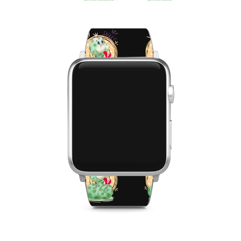 Cute Snake King With Flying Hearts Cartoon Apple Watch Band | Artistshot