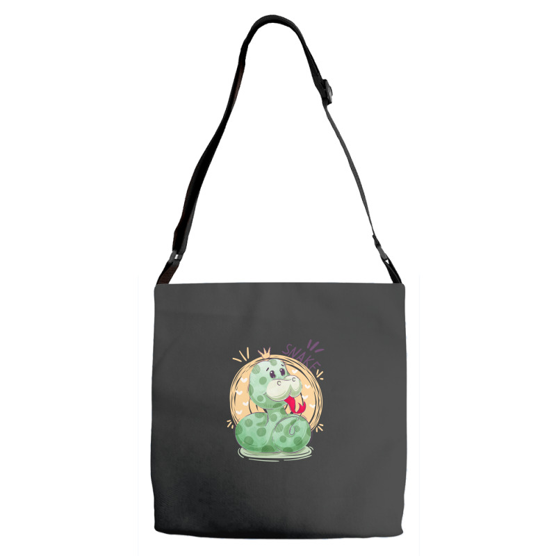 Cute Snake King With Flying Hearts Cartoon Adjustable Strap Totes | Artistshot