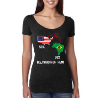 Half Brazilian Half American Flag Combined Map Brasileiro T Shirt Women's Triblend Scoop T-shirt | Artistshot