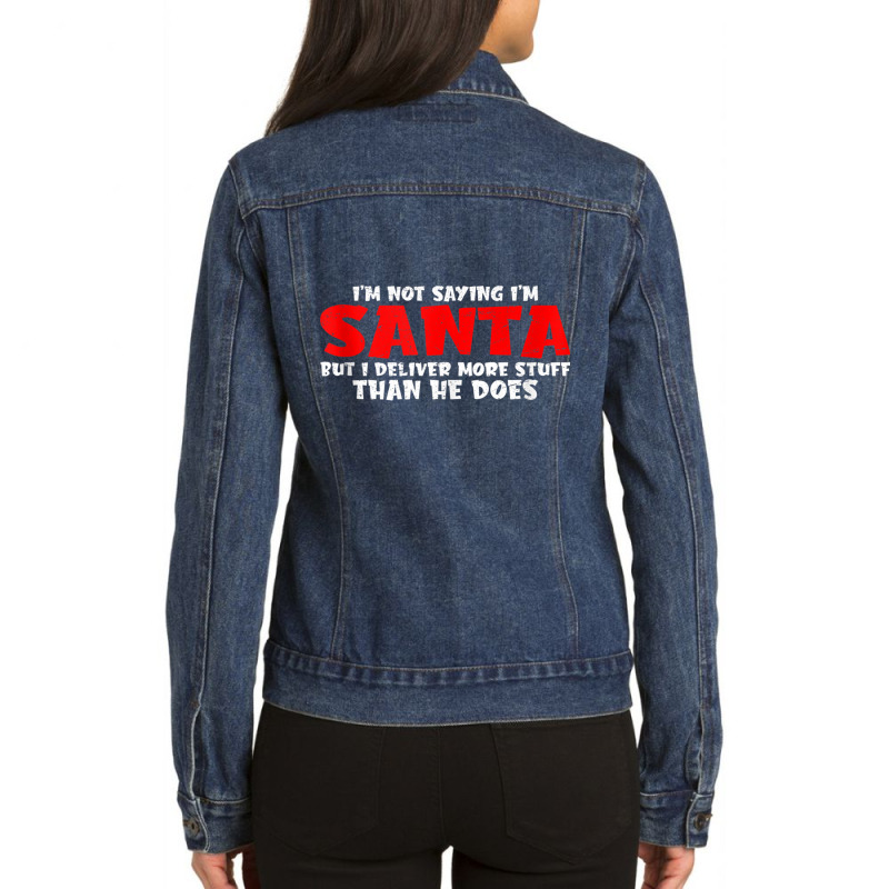 But I Deliver More Stuff Than He Does     Tank Top Ladies Denim Jacket by wafaha | Artistshot