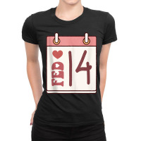 February 14 Calendar Teenage Girls Dating Valentines Day Tank Top Ladies Fitted T-shirt | Artistshot