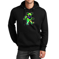 Green Grateful Dancing Hippie Classic Rock Dead Bear Unisex Hoodie | Artistshot