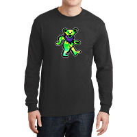 Green Grateful Dancing Hippie Classic Rock Dead Bear Long Sleeve Shirts | Artistshot