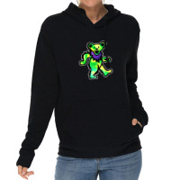 Green Grateful Dancing Hippie Classic Rock Dead Bear Lightweight Hoodie | Artistshot