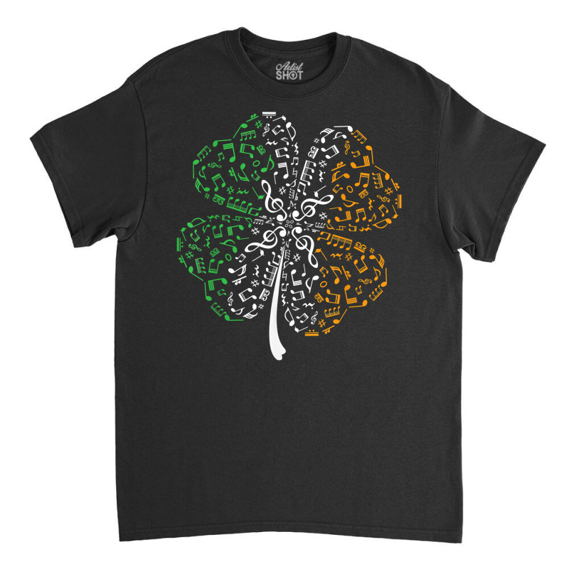 Music Note Shamrock  Music Lover St Patrick's Day Irish Flag T Shirt Classic T-shirt by ardylanda | Artistshot