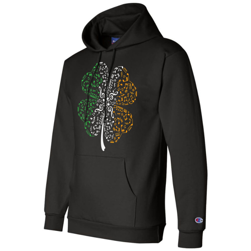 Music Note Shamrock  Music Lover St Patrick's Day Irish Flag T Shirt Champion Hoodie by ardylanda | Artistshot