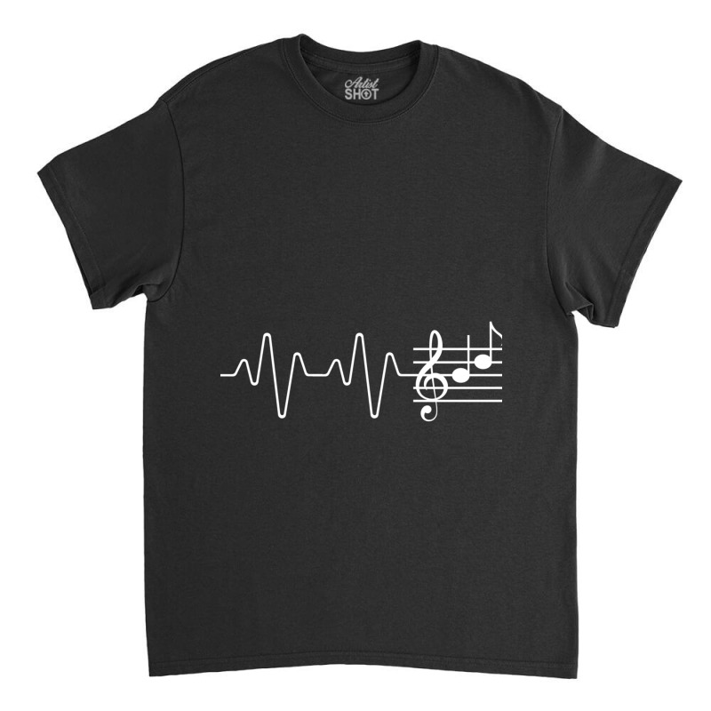 Music Staff Heartbeat Gift Music Notes Face Musician Classic Classic T-shirt by CrystalLSchwartz | Artistshot