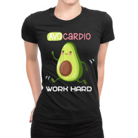 Womens Avocardio Avocado Gym Fitness Vegetarian Food Word Hard Vneck Ladies Fitted T-shirt | Artistshot