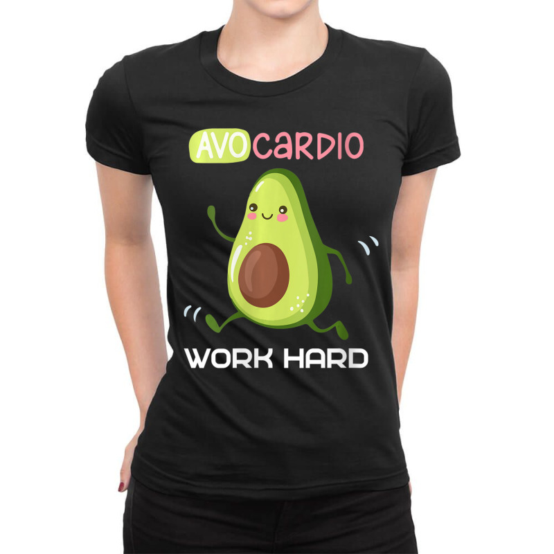 Womens Avocardio Avocado Gym Fitness Vegetarian Food Word Hard Vneck Ladies Fitted T-Shirt by tiennguyen | Artistshot