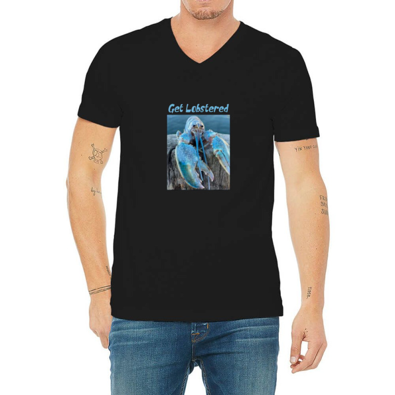 Funny Jumpscare Lobster Meme Blue Crustacean .png V-neck Tee | Artistshot