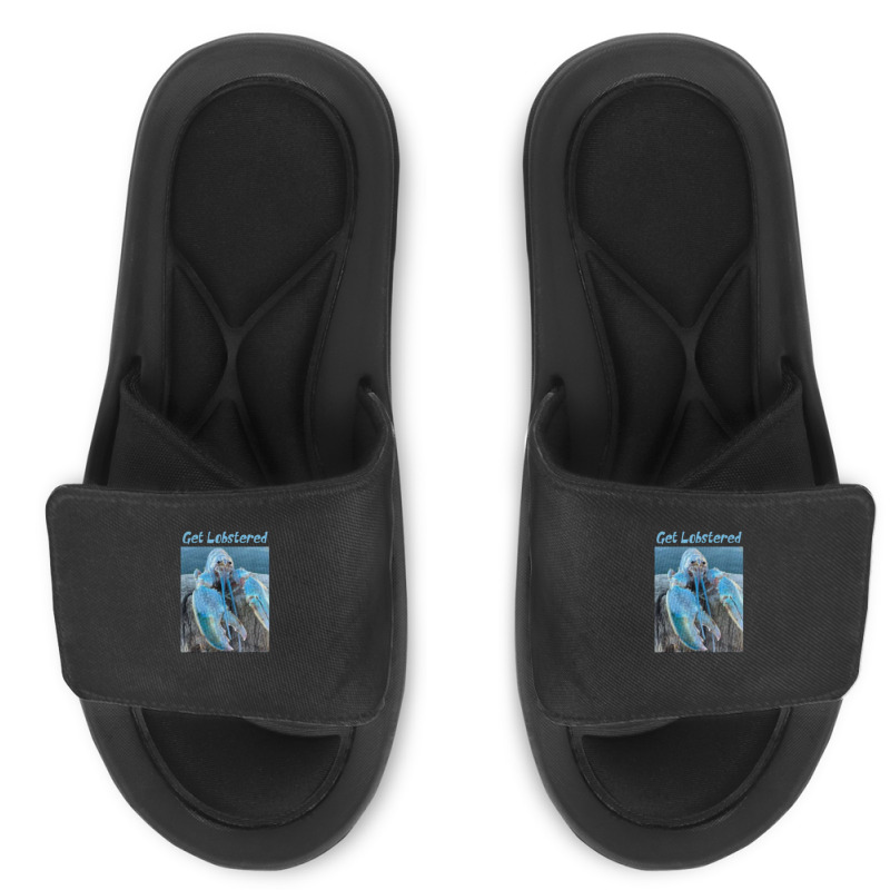 Funny Jumpscare Lobster Meme Blue Crustacean .png Slide Sandal | Artistshot