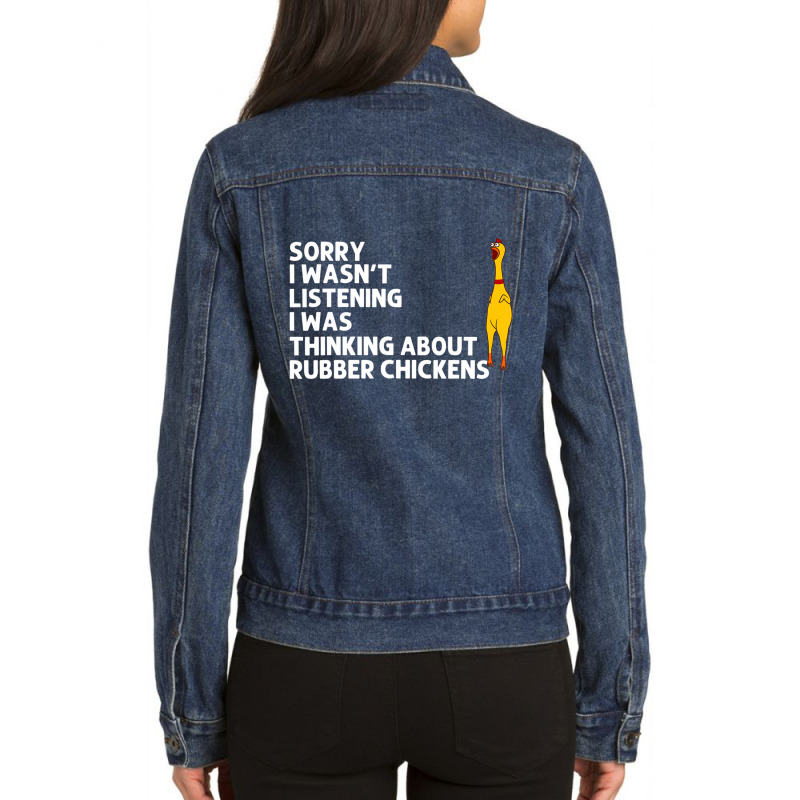 Rubber Chicken Men Women Rubber Chicken Costume Ladies Denim Jacket | Artistshot