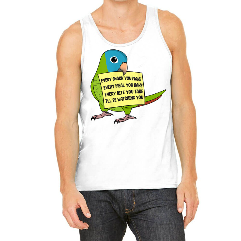 Every Snack, Meal Or Bite I Blue Crowned Conure Parrot T Shirt Tank Top by pearleql2katnik | Artistshot