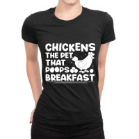 Funny Chicken Shirt Poop Breakfast Women Men Kids Ladies Fitted T-shirt | Artistshot